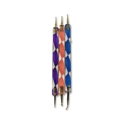 Plastic Double Ended Dotting And Marbling Nail Art Tool Set (3pc)