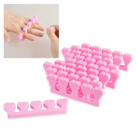 Insten 10-piece Set Toe/Finger Separators for Manicure/Pedicure, Pink