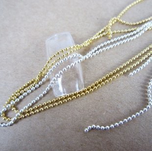 So Beauty Set of 2: Silver & Gold Beads Stone Chain Nail Art Decoration