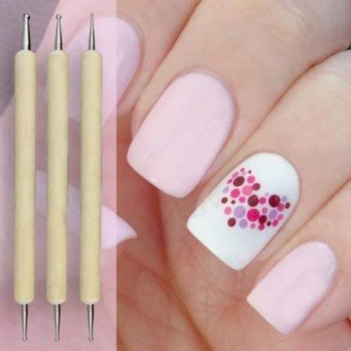 5pcs 2-Way Nail Art Dotting Pen Wood Tools Set Manicure Painting Kit Design