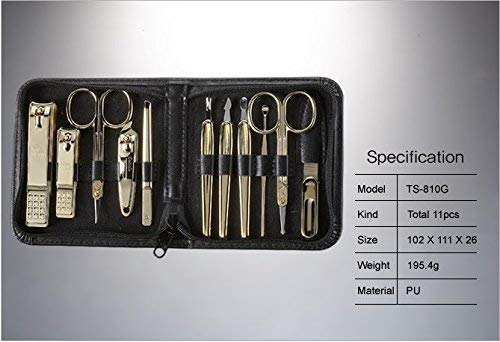 Three Seven (777) Travel Manicure Grooming Kit Nail Clipper Set (11 PCs, 810BG), MADE IN KOREA, SINCE 1975.