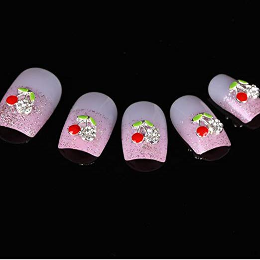 350Buy Manicure X'mas 10pcs Cherry Alloy 3D Rhinestone Nail Art DIY Decoration