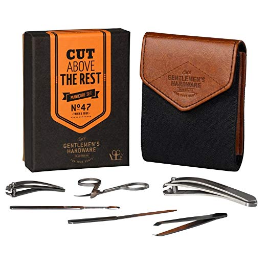 Gentlemen's Hardware Men's Manicure Kit with Case, Charcoal