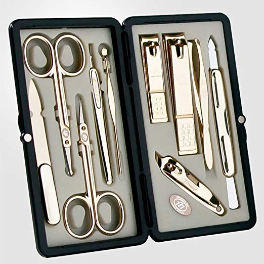 World No. 1. Three Seven (777) Travel Manicure Grooming Kit Nail Clipper Set (10 PCs, TS-2100BG), MADE IN KOREA, SINCE 1975.