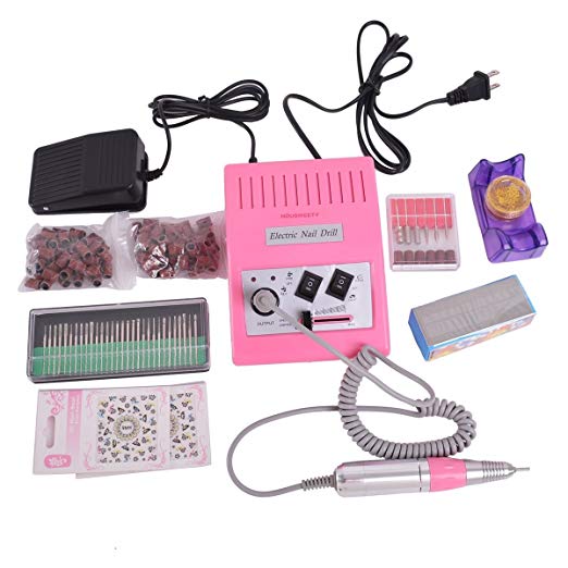 HOUSWEETY 30,000 RPM Advanced Professional Electric Nail Art File Drill Macine Manicure Sand Machine Full Kit