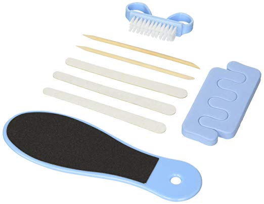 Bath Accessories 8 Piece Pedicure Set, Blue